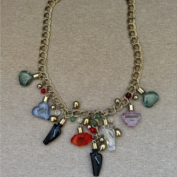 Vintage Balenciaga x Caron Perfume Bottle Necklace Rare Gold 1970s - Picture 1 of 8